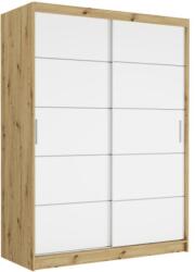  Rivano IV. Tolóajtós Gardróbszekrény 150x200x60 cm - Artisan, Fehér