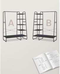 VASAGLE Ruhatartó állvány 45 × 120 × 160 cm, ruhatartó és cipőtartó egyben ébenfekete / matt fekete (RGR116B02)