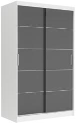  Tolóajtós Gardróbszekrény VEGA IV. 120x200x60 cm - Fehér, Antracit