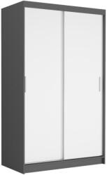  Tolóajtós Gardróbszekrény VEGA III. 120x200x60 cm - Antracit, Fehér