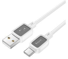 hoco. X108 adatkábel (USB - Type-C, 3A, gyorstöltő, 100cm) FEHÉR (168751)