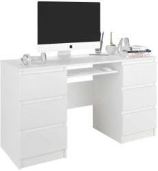 Mobene Modern Számítógépasztal N32 140x77x50 cm, Fehér