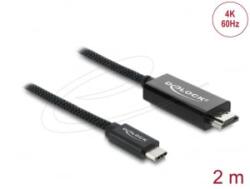 Delock Koaxiális USB-C - HDMI fonott kábel 4K60 Hz 2m (81704) (81704)