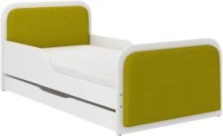  Kárpitozott Gyerekágy 160x80 cm Matraccal És Ágyneműtartóval Sárga