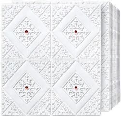 HOZRO 100 x HOZRO öntapadós 3D tapéta készlet, Absztrakt mintás, falra és mennyezetre, 49 négyzetméter területet fed le, modern dizájn, nagyon könnyen felszerelhető, Red Rhombus (TAPET79R-100BUC)