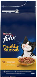 FELIX Felix Doubly Delicious Food felnőtt macskáknak, finom csirke- és pulykahús keverékkel 2 kg