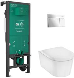 Hansgrohe EluPura S Teljes WC-szett falsík alatti öblítőrendsz. , iFrame Element E nyomólap, EluPura WC-ülőke, króm 60303 (60303000)