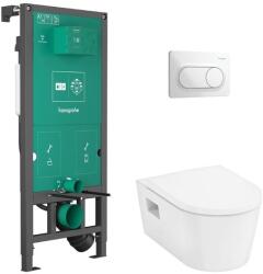 Hansgrohe EluPura Original S Teljes WC-szett falsík al. Öbl. rendsz. , iFrame Original S nyomólap, EluPura WC-ülőke, fehér (60302450)