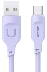 USAMS lithe series adatkábel, usb - type-c, 6a, pd gyorstöltő, 120cm, led jelzés, lila (SJ568USB03)