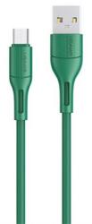 USAMS u68 adatkábel, usb - microusb, 2a, gyorstöltő, 100cm, sötétzöld (SJ502USB04)
