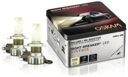 OSRAM Night Breaker LED Vintage H4 autós LED tompított és távolsági fényszóró, akár 330%-kal nagyobb fényerő, 2 darab/csomag (4062172421720)