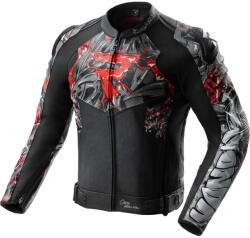 Rebelhorn Geacă de motocicletă din piele Rebelhorn Vandal 2 Cruze negru-gri închis-roșu (PBRH-LJ-VANDAL-2_C07)