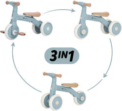 Petite&Mars PETITE&MARS Multifunkciós tricikli 3v1 Bingo Sterling Blue - vital24