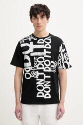 Desigual pamut póló MAN MILAN - fekete XL