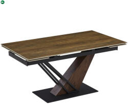 Mebel Elite Kihúzható kerámia étkezőasztal 160-220 cm méretben, sötétbarna/fekete színben REX