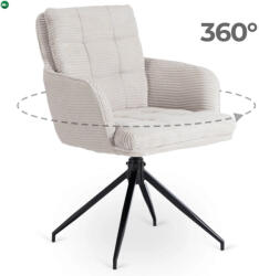 Mebel Elite Forgó szék szürke színben, kordbársony kárpittal. AKITA