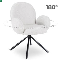 Mebel Elite Forgó szék szürke színben, bouclé kárpittal. MUSSO