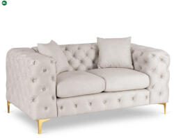 Mebel Elite Kétszemélyes kanapé krém színben, bársony kárpittal SORRENTO 2S