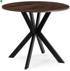 Mebel Elite Étkezőasztal 90 cm méretben, rusztikus tölgy/fekete színben LAUREN