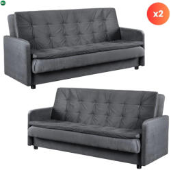 Mebel Elite 2 db-os szett, ágyazható kanapé szürke színben STELLA