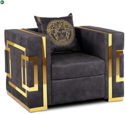 Mebel Elite Fotel egyszemélyes kivitelben, fekete/arany színben PALLAZO