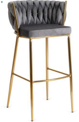 Mebel Elite Bárszék 2 szürke bársony, FLORES