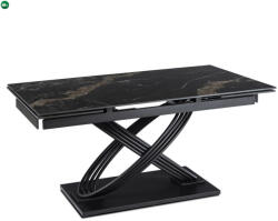 Mebel Elite Kihúzható kerámia étkezőasztal 160-240 cm méretben, fekete színben IBIZA