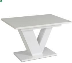 Mebel Elite Bővíthető étkezőasztal 120-160 cm fehér magasfényű kivitelben - CLARK