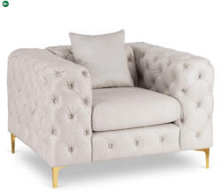 Mebel Elite Fotel egyszemélyes kivitelben, krém színben, bársony kárpittal SORRENTO
