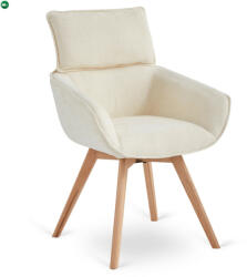 Mebel Elite Forgó szék krém színben, bouclé kárpittal, DIAS