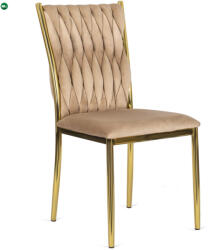 Mebel Elite Fonott bársony szék bézs színben, DAN