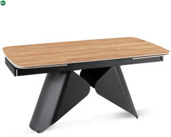Mebel Elite Kihúzható kerámia étkezőasztal 160-240 cm méretben, tölgy/fekete színben VERONA