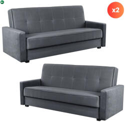 Mebel Elite 2 db-os szett, ágyazható kanapé szürke színben ALUNA