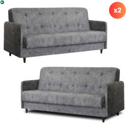 Mebel Elite 2 db-os szett, ágyazható kanapé szürke színben TIVOLI