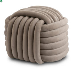  Fonott puff bézs színben, bársony kárpittal, MAGMA