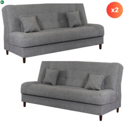 Mebel Elite 2 db-os szett, ágyazható kanapé szürke színben NEPAL