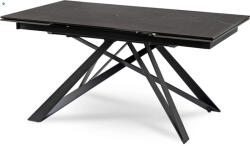 Mebel Elite Kihúzható kerámia étkezőasztal 160-240 cm méretben, fekete márvány színben MAXIME