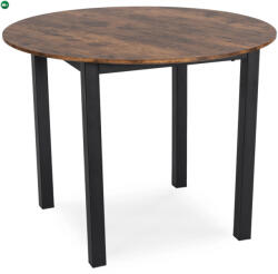 Mebel Elite Étkezőasztal 100 cm méretben, rusztikus tölgy/fekete színben TEO