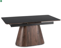 Mebel Elite Kihúzható kerámia étkezőasztal 160-200 cm méretben, fekete/dió színben LIZBONA
