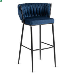Mebel Elite Bárszék sötétkék bársony, FLORES