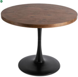 Mebel Elite Étkezőasztal 100 cm méretben, rusztikus tölgy/fekete színben LINO