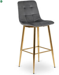 Mebel Elite Bárszék szürke bársony, ARIEL