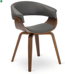 Mebel Elite Szék szürke/dió színben, műbőr kárpitozással. GARY