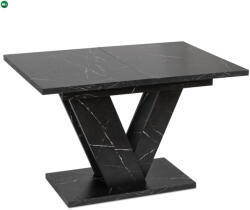 Mebel Elite Kihúzható étkezőasztal 120-160 cm méretben, fekete márvány színben CLARK