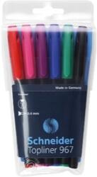 Schneider Liner SCHNEIDER 967, varf fetru 0.4mm, 6 culori/set - (N, R, A, V, Vi, Roz) (S-196796) - ihtis