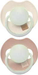 LOVI Világító szilikon dinamikus cumi Prime 18m+ 2db Elefántcsont/Rózsaszín - vitalcafe