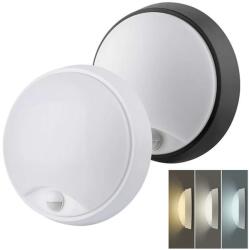 Solight WO780-2 kültéri LED lámpa érzékelővel - 22 cm kör, 2 burkolat, fekete / fehér