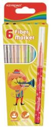 Keyroad Fiber Marker iskolai markerek, 6 db, vegyes színek