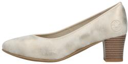 RIEKER Pantofi dama, Rieker, 44650-91-Auriu, casual, piele ecologica, cu toc, auriu (Marime: 36)