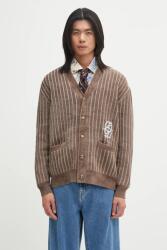 Drôle de Monsieur férfi kardigán gyapjú hozzáadásával Le Cardigan Monogramme - barna L